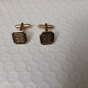 Givenchy Gold and Black Cufflinks